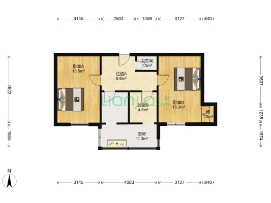 西安热工研究院家属院 2室0厅1卫 68平方
