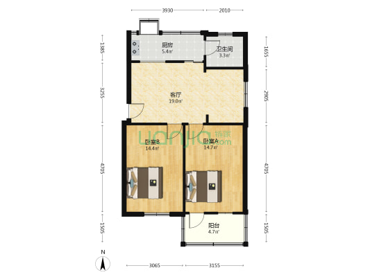 蔡姚路 2室1厅1卫 69平方