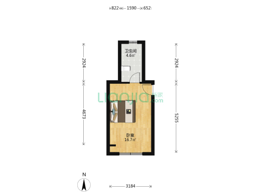 美的云筑 1室0厅1卫 126平方