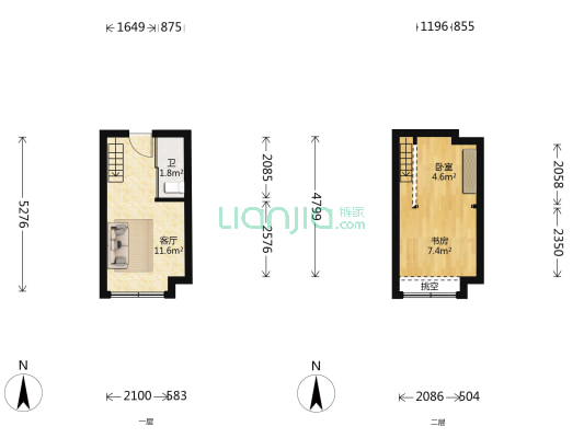 新世纪商贸中心 2室1厅1卫 32平方