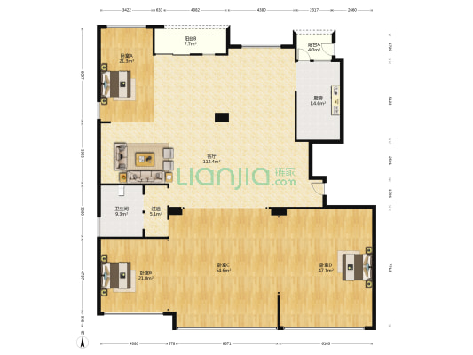 金色黎明 4室1厅1卫 366平方