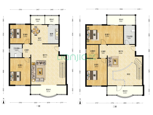 阳光新园 4室3厅2卫 253平方