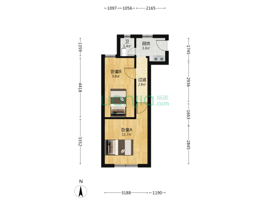中华新路815弄 2室0厅1卫 39平方