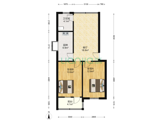 卫民巷38号 2室1厅1卫 77平方