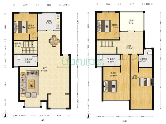 太湖西溪里 4室1厅3卫 186平方