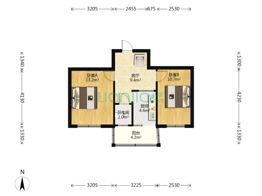颖河路92号院 2室1厅1卫 53平方