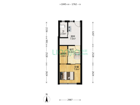新潮路2弄 1室1厅1卫 31平方