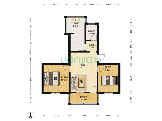 烤厂家属院 2室1厅1卫 62平方