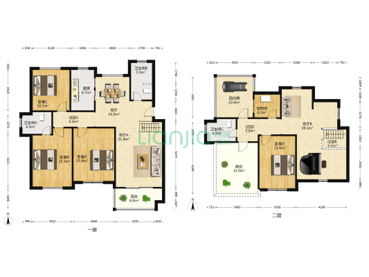西城桐秦水岸 4室3厅3卫 173平方