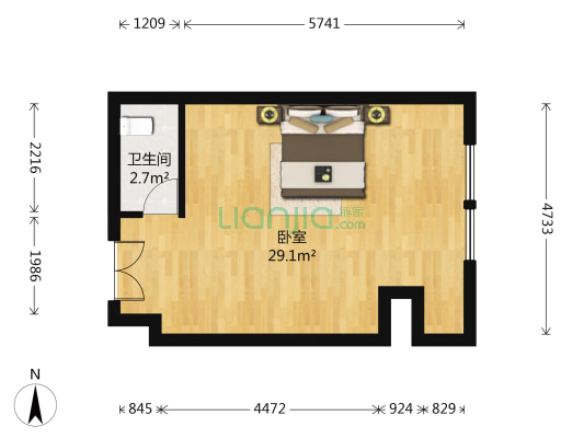 红星国际广场 1室0厅1卫 56平方
