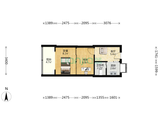 安乐巷小区 2室1厅1卫 38平方
