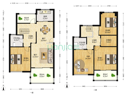明日明园 4室2厅2卫 138平方
