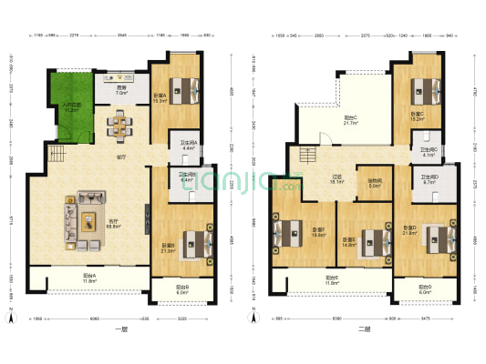 艺术家园区C区 6室1厅4卫 340平方