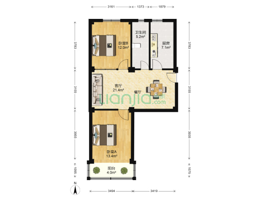 双岗二期 2室1厅1卫 79平方