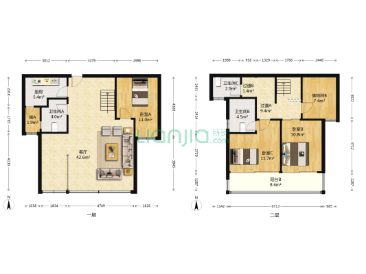 保利花园 3室1厅3卫 156平方