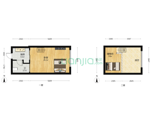 碧海国际 1室0厅1卫 41平方