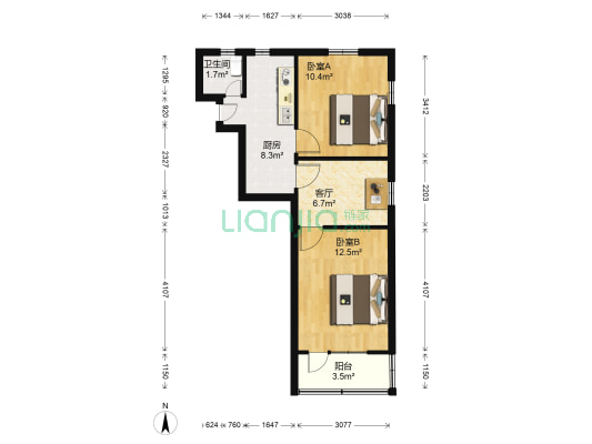 港驳小区 2室1厅1卫 54平方