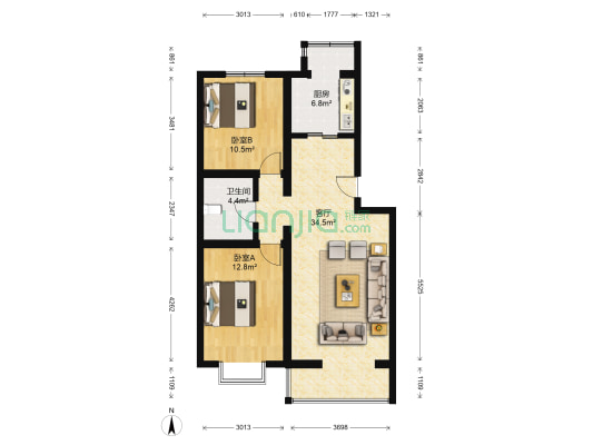 望都新地 2室1厅1卫 88平方