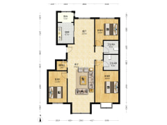 钢研院 幸福家园 南北通透大三居 自带车位-涿州幸福嘉园户型图