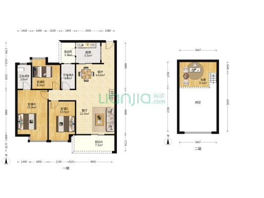 港口小区，朝南户型，拎包入住即可-户型图