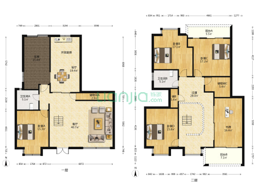 亿力名居 5室2厅2卫 234平方