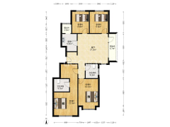 洋房大四居，一梯两户，户型方正！交通便利-涿州华融现代城户型图
