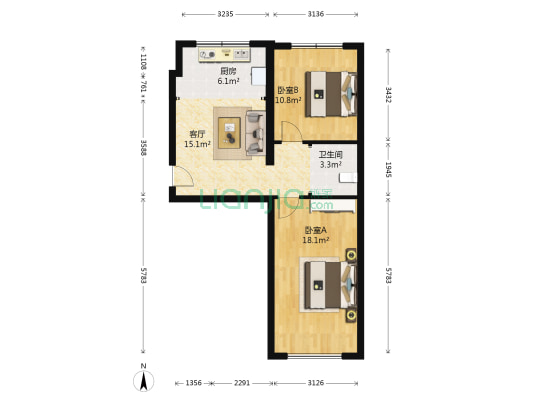 古城甲区 2室1厅1卫 67平方
