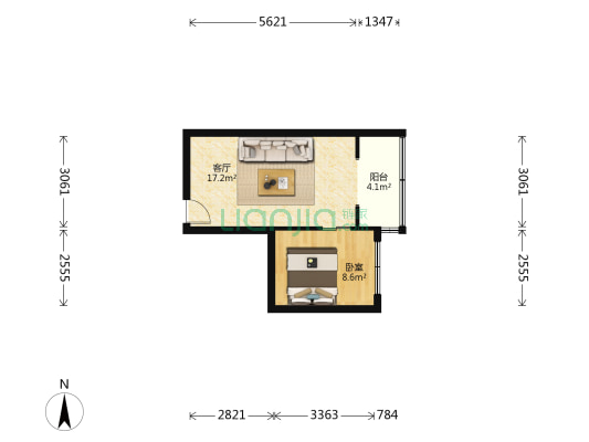 中山路412到414号 1室1厅0卫 46平方