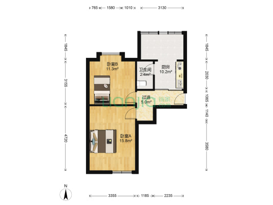 永新街 2室0厅1卫 51平方
