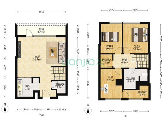 北京城建北京密码 3室1厅2卫 61平方