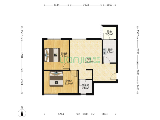 广慧好望角 2室1厅1卫 70平方