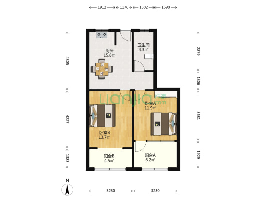 浦东大道666号 2室0厅1卫 80平方