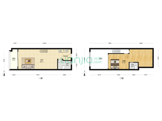 碧桂园荣汇花园 1室1厅2卫 63平方