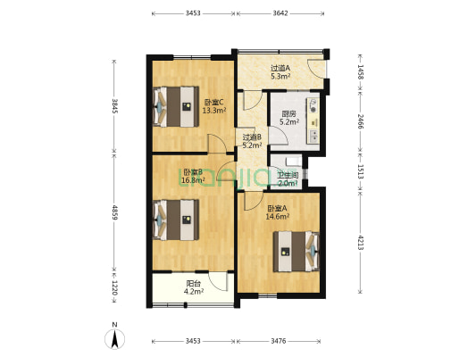 华电新村 3室0厅1卫 78平方