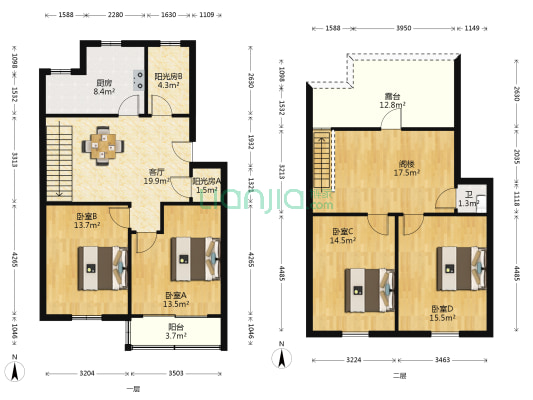 南华公寓 4室1厅1卫 99平方