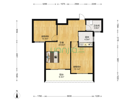 万丰苑小区 1室0厅1卫 86平方