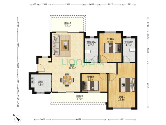花样年·康城四季御峰 3室1厅2卫 114平方