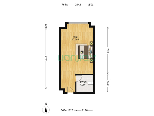 大汉月亮河畔 1室0厅1卫 52平方