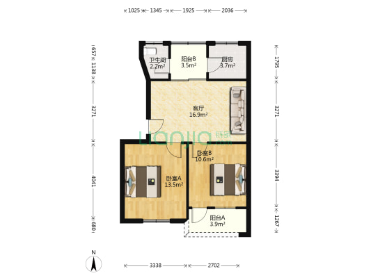 石岭塘社区 2室1厅1卫 63平方