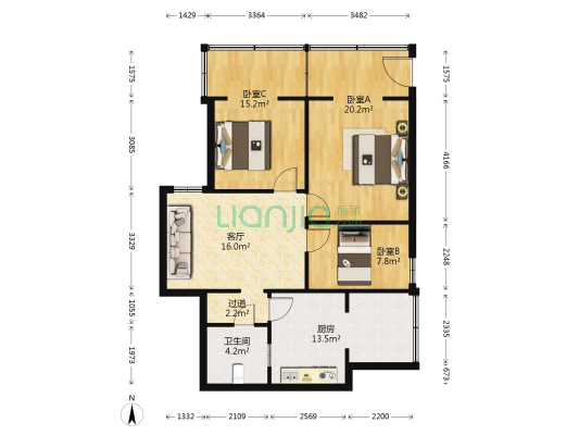 建新东路309号 3室1厅1卫 89平方
