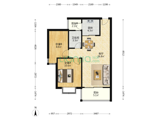 安凯生活东区 2室1厅1卫 79平方
