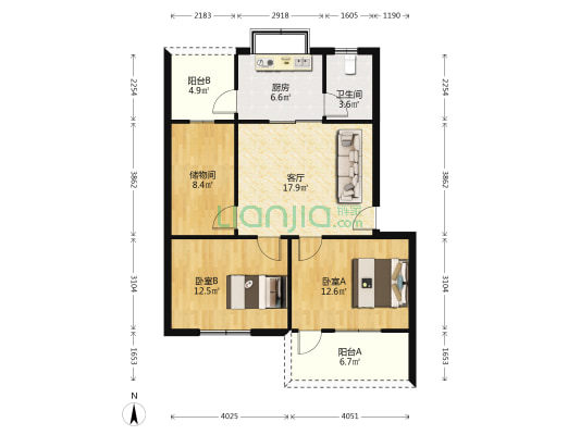 肖湾铁十一局基地 2室1厅1卫 84平方