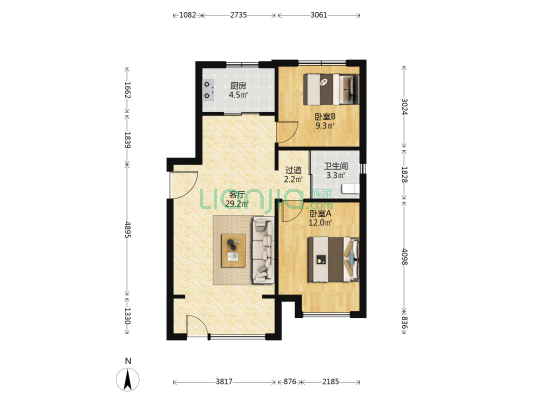 碧桂园熙山郡 2室1厅1卫 80平方