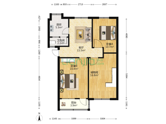 康王庙 2室1厅1卫 85平方