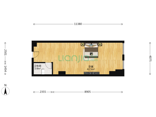 兰州SOHO 1室0厅1卫 65平方