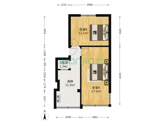 圣欣苑 2室0厅1卫 48平方
