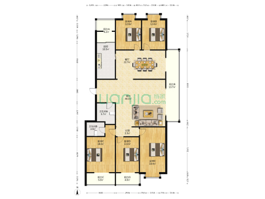 府西银谷 5室2厅2卫 240平方