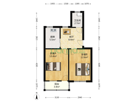 扬子七村 2室1厅1卫 58平方