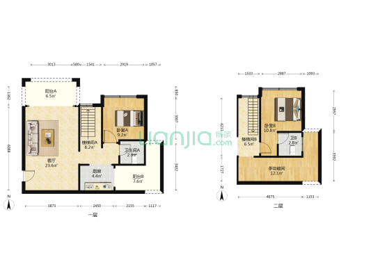 禧临门 3室1厅2卫 109平方