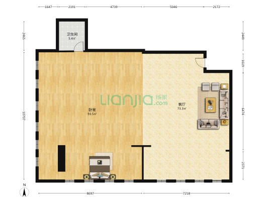 钱江财富广场 1室1厅1卫 221平方